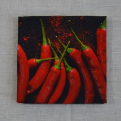 Lot de 3 torchons en sergé coton 100 % de 50 x 70 cm sur un thème basque avec des piments