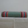 Toile à transat en 43 cm de large de couleur cactus au centre et aux bordures avec des rayures colorées
