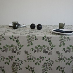 Toile de savoie enduite en 175 cm avec un décor de feuillage