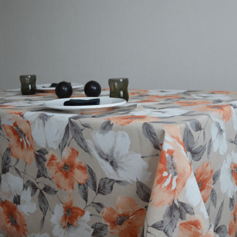 Nappe Rectangulaire En Coton Enduit 150×250 CM Collection Fleurs