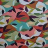 Nappe en tissu enduite ou toile enduite avec un motif de feuilles colorées très original