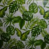 Toile cirée standard en 180 cm de large avec des feuilles vertes pour un esprit "Jungle"