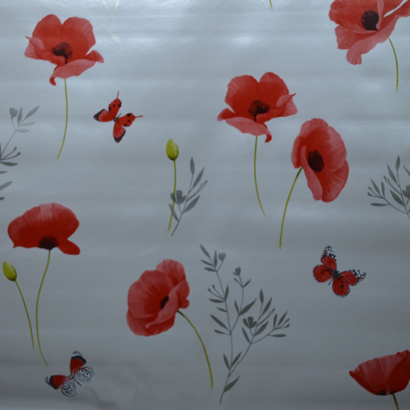 Toile cirée Coquelicots ronde