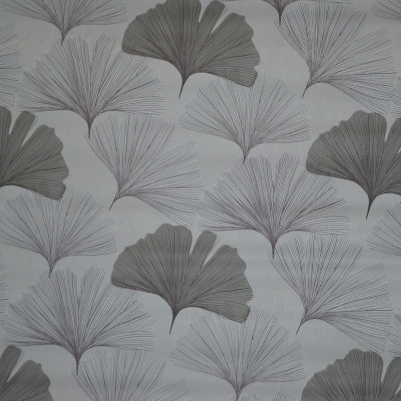 Tissu toile cirée Bulgomme Ginkgo - noir x 10cm