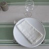 Nappe en toile enduite avec des rayures amande et naturelles pour un esprit basque sur votre table