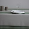 Nappe en toile enduite avec des rayures amande et naturelles pour un esprit basque sur votre table