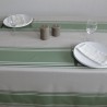 Nappe en toile enduite avec des rayures amande et naturelles pour un esprit basque sur votre table