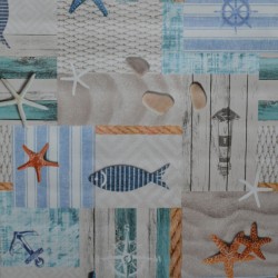 Toile cirée standard en 140 avec des étoiles de mer