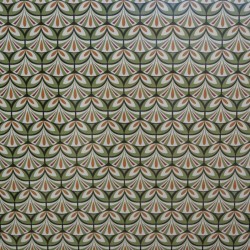 Toile cirée ronde, finie par un biais pour 4 à 6 couverts avec un motif original et moderne