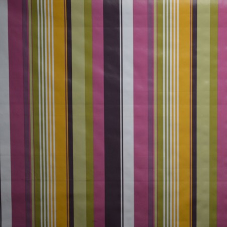 Toile cirée standard en 140, Brice, un bayadère aux rayures multicolores