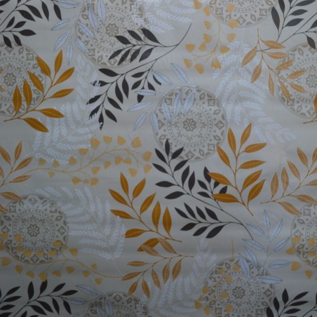 Toile cirée en 140 avec des feuilles colorées pour un esprit "zen"