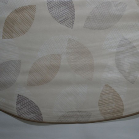 Toile cirée ronde Clarisse, finie par un biais, pour 4 à 6 couverts, avec un motif original et moderne