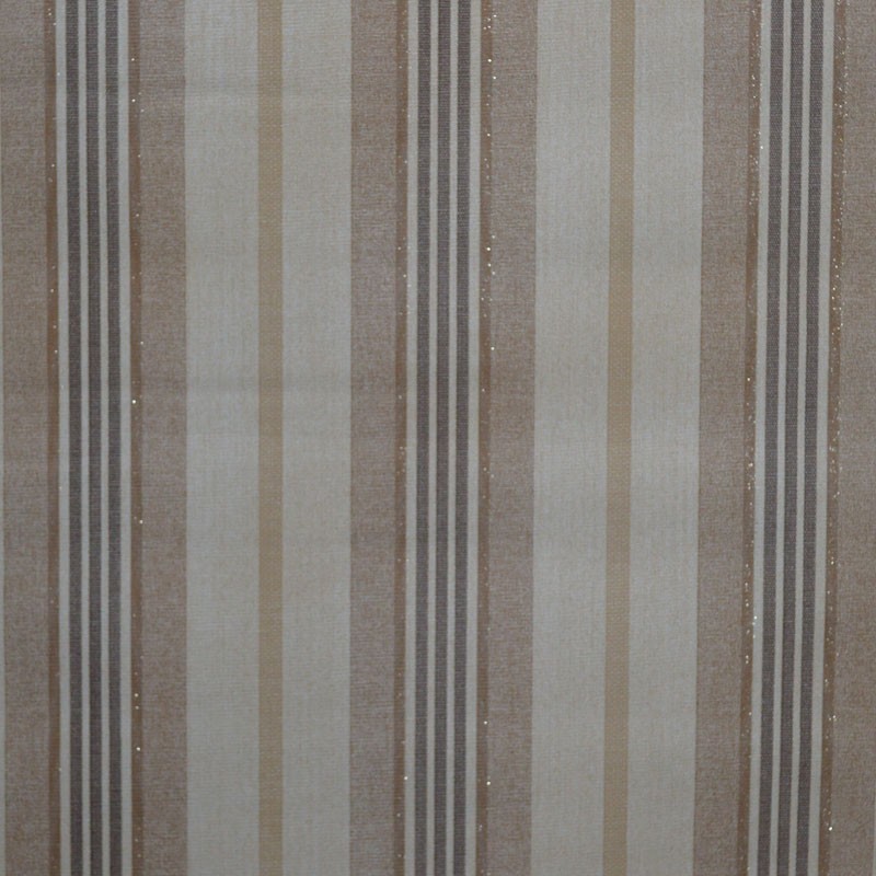 Toile cirée standard en 140 cm de large avec des rayures dans des tons de beige avec des paillettes