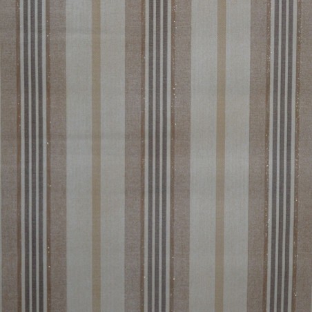 Toile cirée standard en 140 cm de large avec des rayures dans des tons de beige avec des paillettes