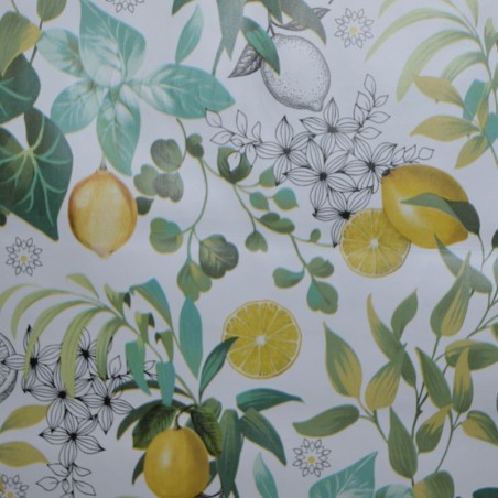 Toile cirée standard en 140 cm de large avec de magnifiques citrons