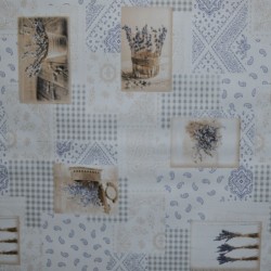 Toile cirée standard en 140 à l'aspect structuré avec de la lavande