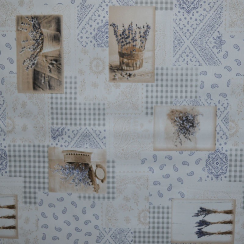 Toile cirée standard en 140 à l'aspect structuré avec de la lavande