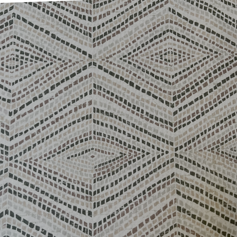 Tissu enduit grande largeur au mètre Elio, motif géométrique façon mosaïque structurée, dans des tons sobres.