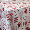 Toile cirée au mètre Patxi, le véritable motif "basque" avec ses piments...