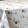 Toile cirée au mètre Aurore, en 140 cm de large, un motif subtil de coquelicots pour un aspect chic et sobre...