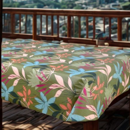 Toile cirée au mètre Linette, ambiance exotique et colorée...