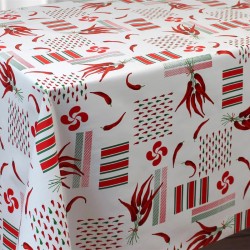 Toile cirée Patxi, le véritable motif "basque" avec ses piments...
