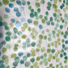 Toile cirée au mètre Jenny, en 180 cm de large, un motif de feuilles vertes et bleues