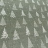 Tissu laminé au mètre Alix, nappe de Noël élégante verte aux motifs sapins