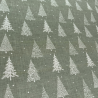Tissu laminé au mètre Alix, nappe de Noël élégante verte aux motifs sapins