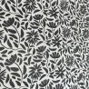 Tissu laminé au mètre Léane, au motif floral noir et blanc au style graphique