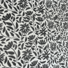 Tissu laminé au mètre Léane, au motif floral noir et blanc au style graphique