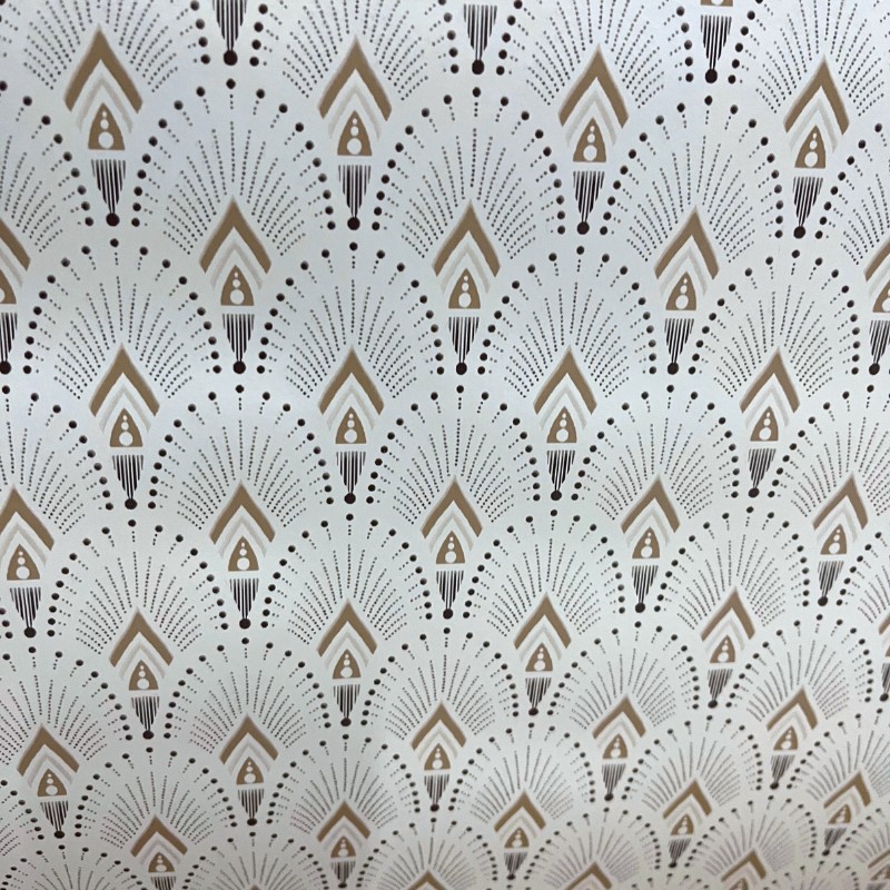 Toile Cirée Au Mètre Doulito – Largeur 140cm – Motifs Terracotta Et Beige – Neuve