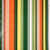 Toile cirée au mètre Solano, habillée d'un motif à rayures aux tons vert olive, ocre et terracotta.
