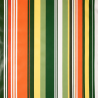 Toile cirée au mètre Solano, habillée d'un motif à rayures aux tons vert olive, ocre et terracotta.