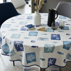 Toile cirée ronde 160 cm. Imperméable, facile d’entretien et résistante au quotidien.