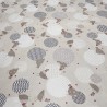 Toile cirée au mètre Alice, au motif poules et cercles graphiques sur votre table