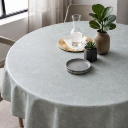 Toile cirée ronde Ø 175 Silva : un motif végétal graphique