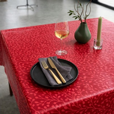 Toile cirée au mètre Rani Rouge