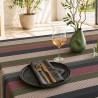 Nappe anti-tache au motif rayures contemporaines, déclinée en 2 coloris.