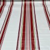 Toile cirée Rayures rouges et vertes, un motif classique aux teintes rouge, vert et blanc formé de rayures élégantes