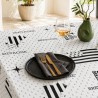 Toile cirée Esprit Bretagne noir et blanc, un motif graphique