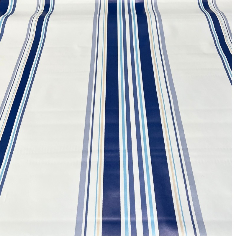 Toile cirée Rayures marines bleues