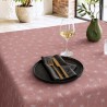 Toile cirée Pissenlits blancs sur fond rose poudré