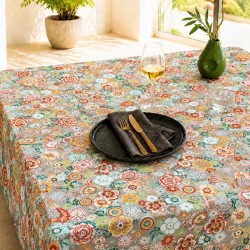 Tissu enduit floral coloré