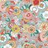 Tissu enduit floral coloré