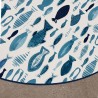 Toile cirée motif poissons bleus esprit bord de mer