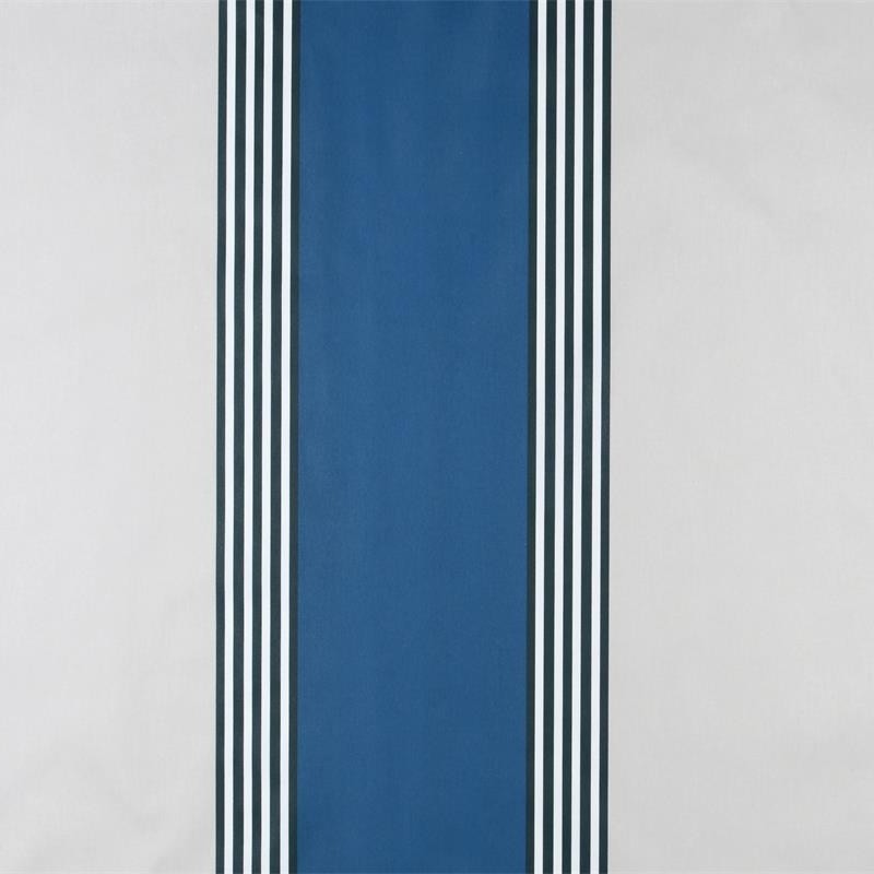 Tissu enduit à larges rayures bleu pétrole