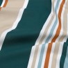 Tissu enduit à larges rayures bleu turquoise