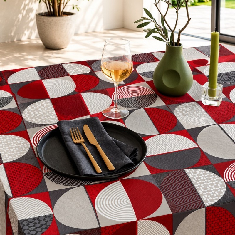 Toile cirée au motif mosaïque géométrique
