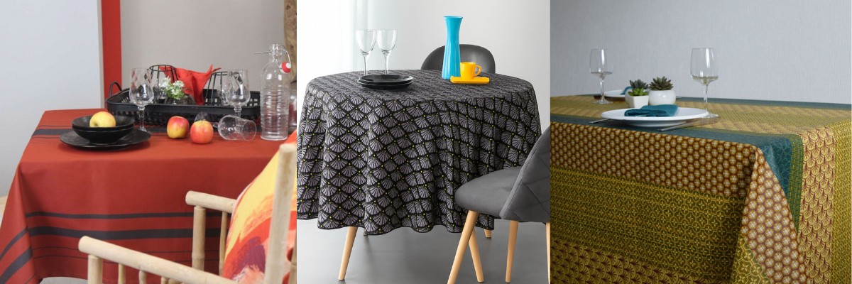 Nappes enduites, jacquard et polyester – Nappes prêtes à poser